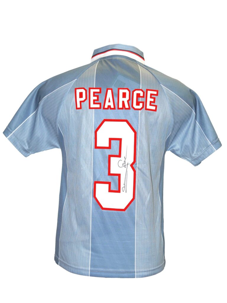 England Euro 96 Away Shirt personally signed by Stuart Pearce