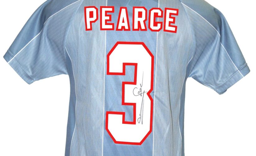 England Euro 96 Away Shirt personally signed by Stuart Pearce