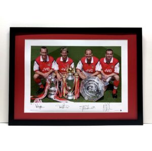 Arsenal – Rare print signed by Adams, Bould, Dixon and Winterburn – Framed