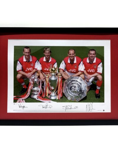 Arsenal - Rare print signed by Adams, Bould, Dixon and Winterburn - Framed