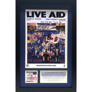 Live Aid Poster signed by 6 original Performer Framed Very Rare