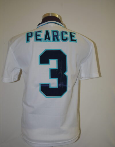 England Euro Home 1996 Shirt personally signed by Stuart Pearce unframed