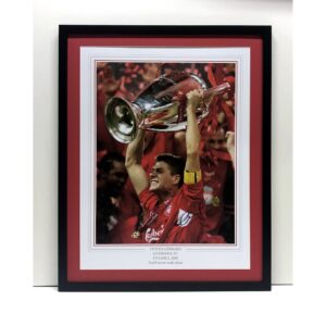 Steven Gerrard signed Liverpool Picture Champions League Final 2005 Istanbul Framed