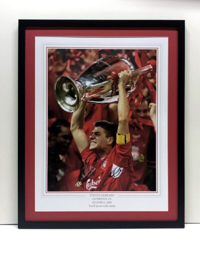 Steven Gerrard signed Liverpool Picture Champions League Final 2005 Istanbul Framed