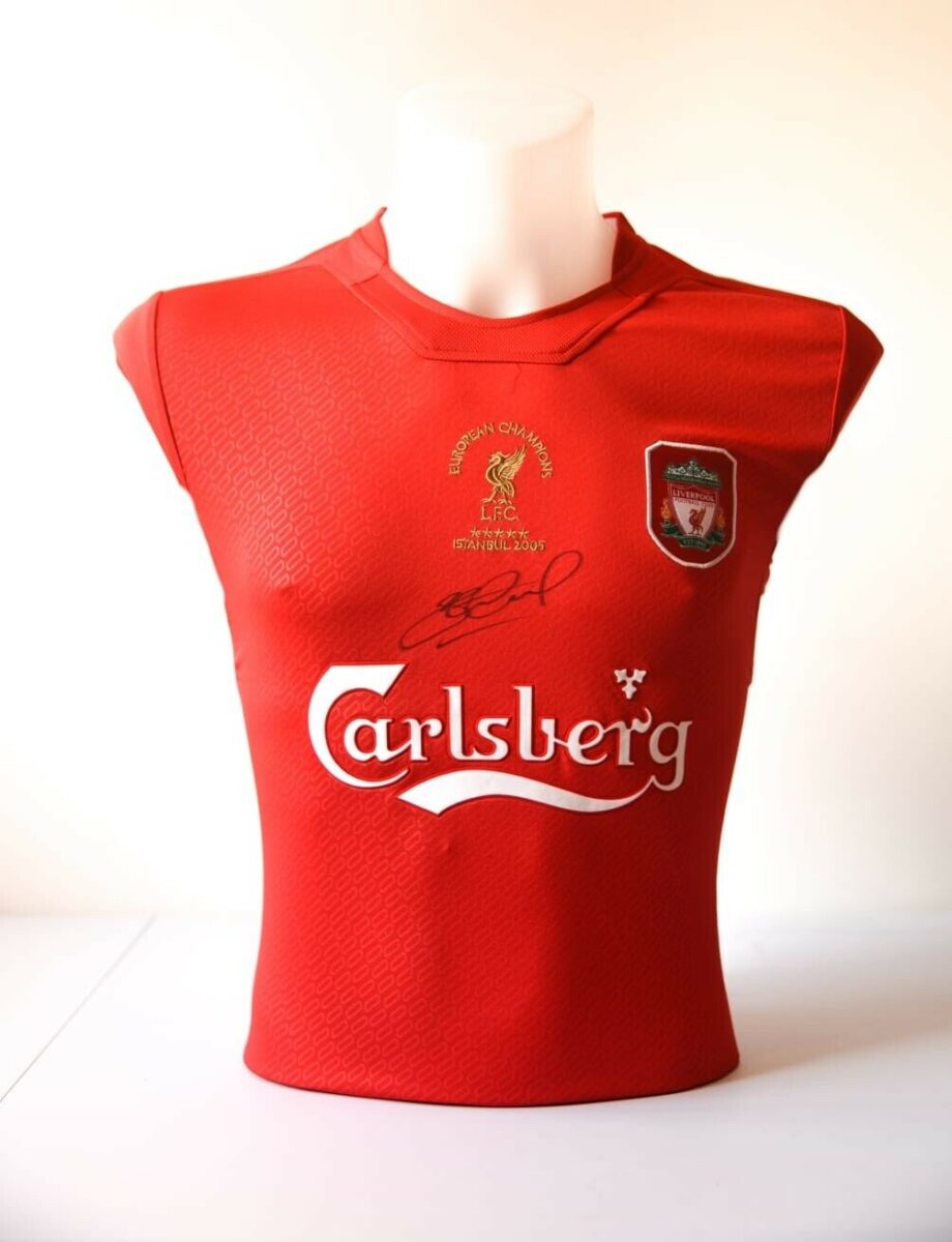 Steven Gerrard signed Liverpool Shirt 2005 Istanbul Champions League Winners