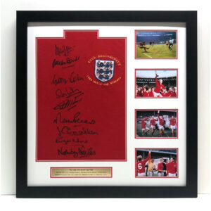 1966 England Shirt signed by 9 Players in Deluxe Frame