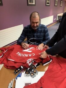 Eric Cantona Signed Manchester United Shirt Framed