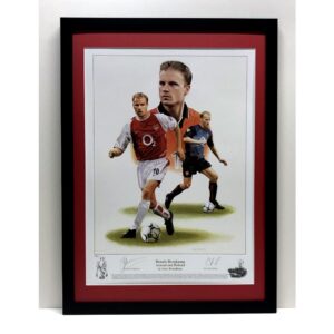 Dennis Bergkamp personally signed Artwork Print Framed