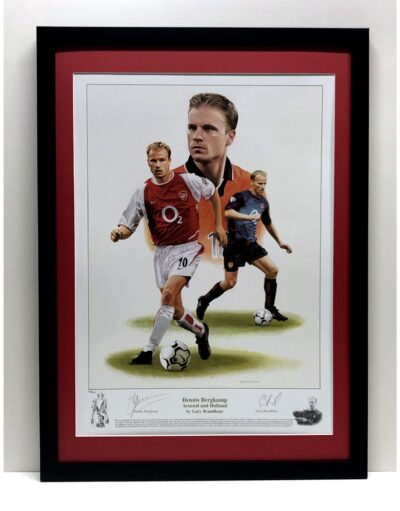 Dennis Bergkamp personally signed Artwork Print Framed