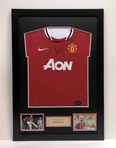 Manchester United Shirt signed by Paul Scholes Framed