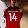 Jordan Henderson Signed Liverpool 2019-20 Home Shirt With Fan Style Numbers - Number 14 - Image 2