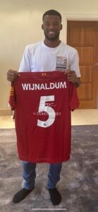 Georginio Wijnaldum Signed Liverpool 2019-20 Home Shirt Fan Style Numbers – Number 5