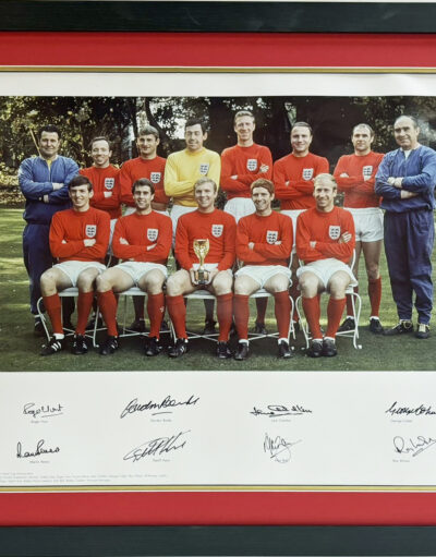 1966 England Squad Picture signed by 8 Players Framed