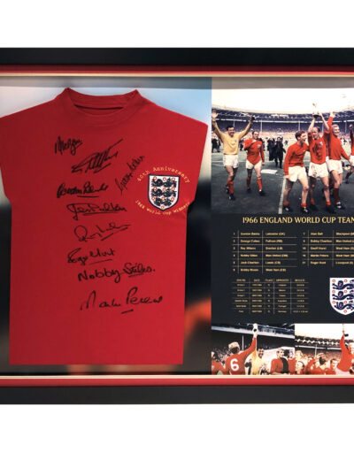 1966 England Shirt signed by 10 Players in Super Deluxe Frame