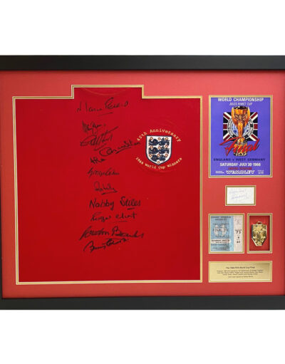 1966 England Shirt signed by 10 Players plus Bobby Moore Deluxe Frame