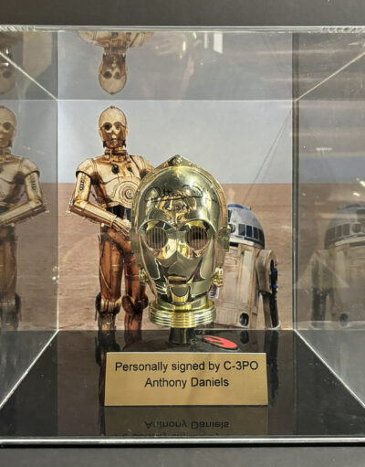 Anthony Daniels Signed C-3PO Helmet in Display Case with Plaque