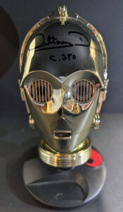 Anthony Daniels Signed C-3PO Helmet in Display Case with Plaque
