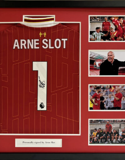 Arnie Slot Personally Signed Liverpool Shirt in Deluxe Frame