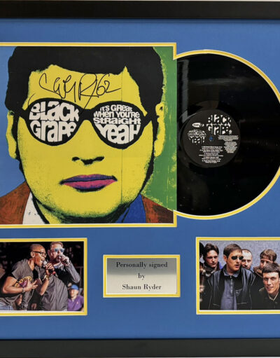 Shaun Ryder Singed Black Grape Vinyl Album in Framed Presentation