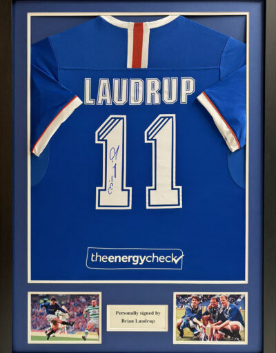 Brian Laudrup Personally Signed Glasgow Rangers Shirt in Classic Frame