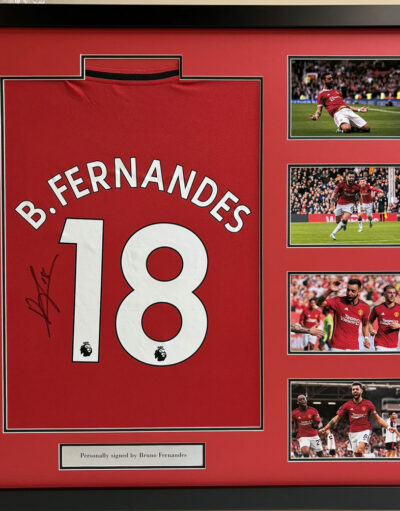 Bruno Fernandes Signed Manchester United Shirt in Deluxe Frame