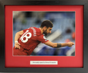 Bruno Fernandes Signed Manchester United Picture Framed