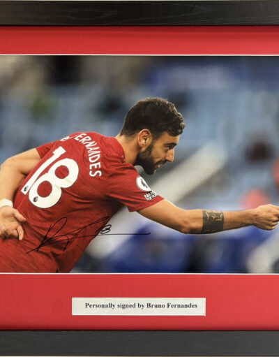 Bruno Fernandes Signed Manchester United Picture Framed