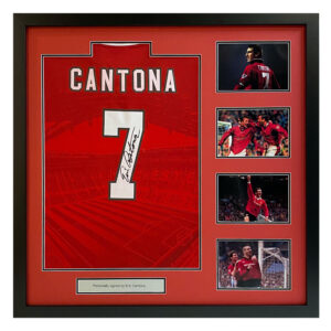 Eric Cantona Signed Manchester United Shirt in Deluxe Frame