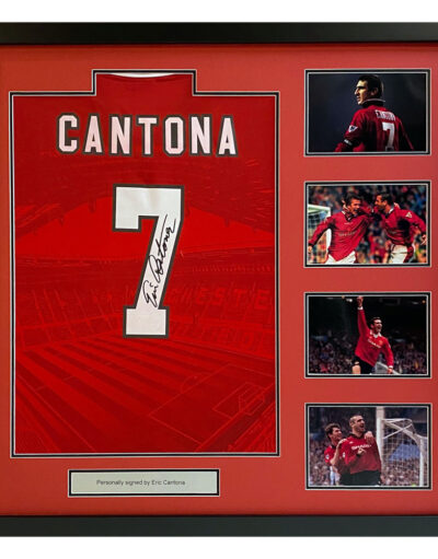Eric Cantona Signed Manchester United Shirt in Deluxe Frame