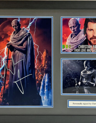 Christian Bale Singed Marvel Thor Picture in Framed Presentation