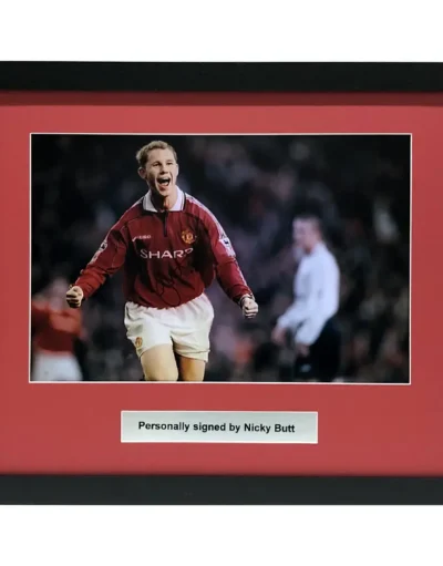 Manchester United Picture Signed by Nicky Butt Framed
