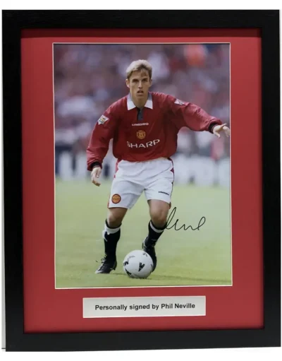 Manchester United Picture Signed by Phil Neville Framed