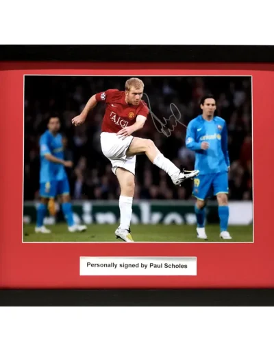 Manchester United 1999 Champions League Picture Signed by Paul Scholes Framed
