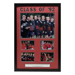 Manchester United Class of 92 Picture Signed by Giggs, P Neville, G Neville, Butt, Scholes Framed