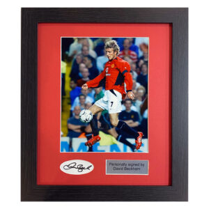 David Beckham Personally Signed Card in Framed Presentation Image D