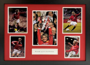 David Beckham Personally Signed Manchester United Photo in Framed Presentation Image B