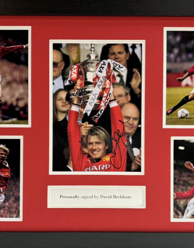 David Beckham Personally Signed Manchester United Photo in Framed Presentation Image B