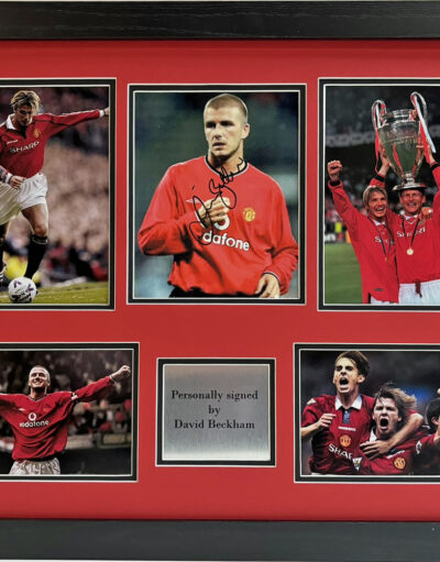 David Beckham Personally Signed Manchester United Photo in Framed Presentation
