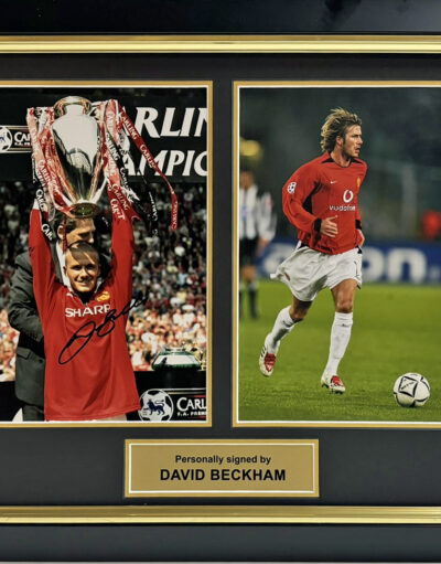 David Beckham Personally Signed Manchester United Photo in Framed Presentation Image F