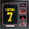 Eric Cantona Signed Away Manchester United Shirt in Deluxe Frame