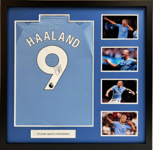 Earling Haaland Signed Manchester City Shirt in Deluxe Frame