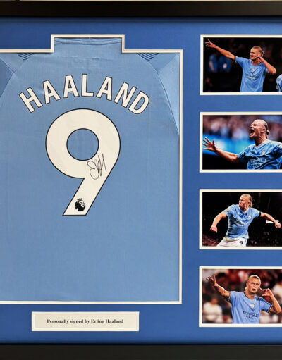 Earling Haaland Signed Manchester City Shirt in Deluxe Frame