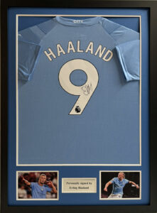 Earling Haaland Signed Manchester City Shirt in Classic Frame
