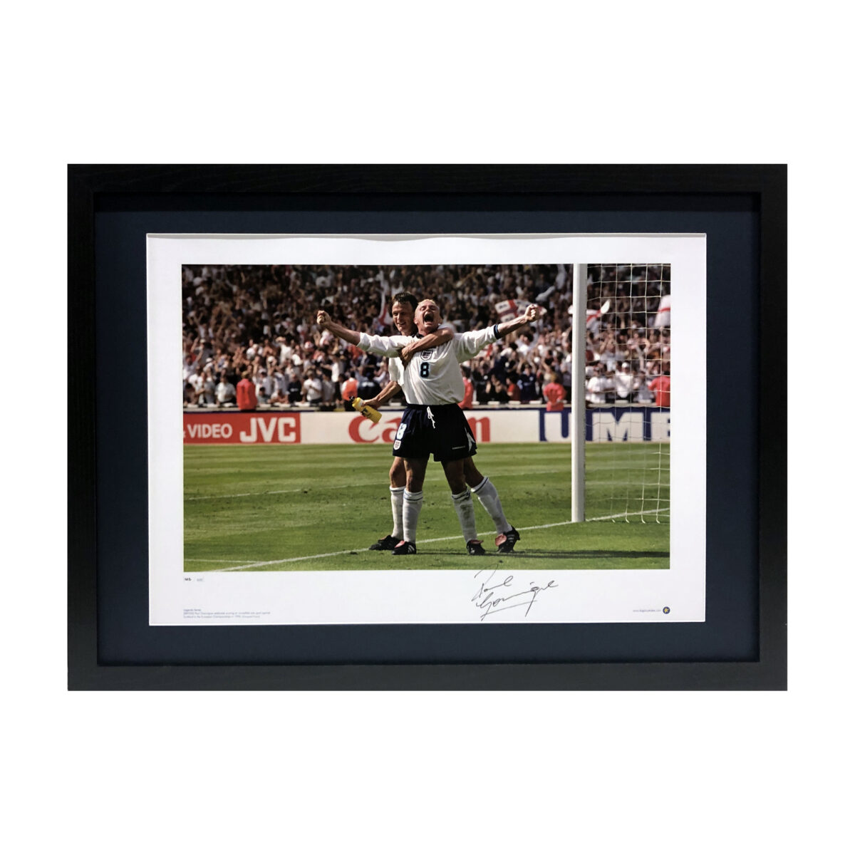 Paul Gascoigne England Euro 96 Signed Photo Framed