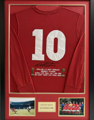 Geoff Hurst Personally Signed England Shirt in Classic Frame
