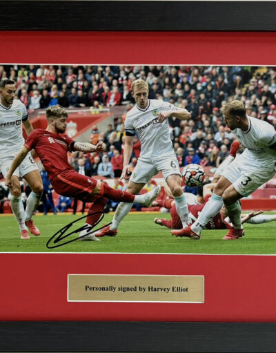 Harvey Elliot Personally Signed Liverpool Picture in Frame