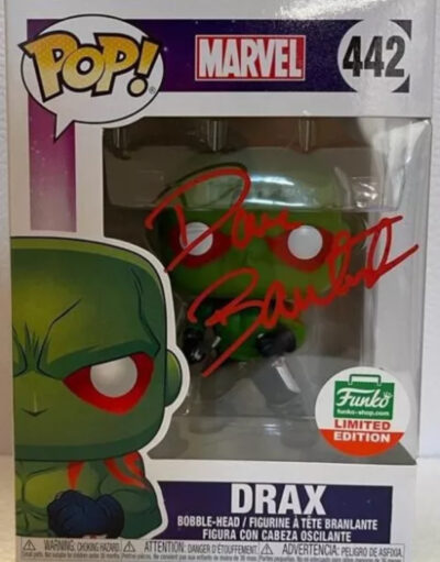 Dave Bautista Signed Drax Marvel Guardians of the Galaxy Funko Pop