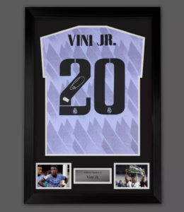 Vinicius Junior Personally Signed Real Madrid Shirt Framed