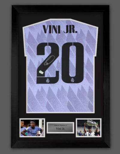 Vinicius Junior Personally Signed Real Madrid Shirt Framed