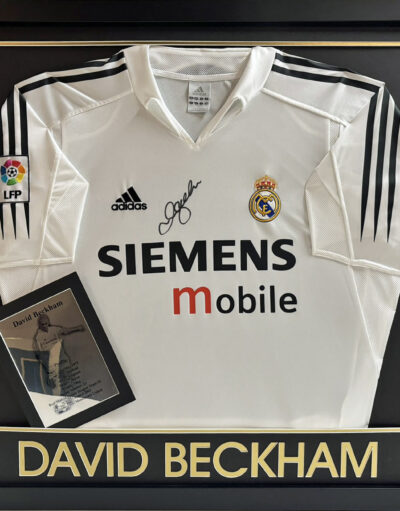 David Beckham Personally Signed Real Madrid Shirt in Deluxe Frame